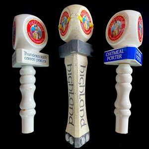Highland Brewing Company keg tap handles